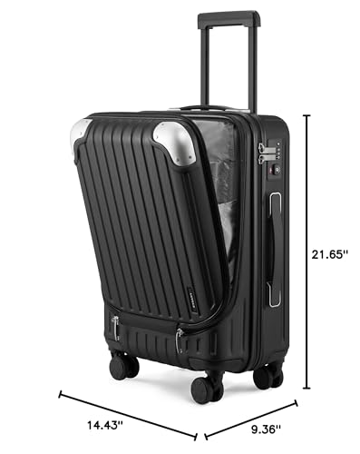 LEVEL8 Grace Carry on Luggage Airline Approved, 20 Inch Expandable Hardside Suitcases with wheels, Abs+Pc Harshell Spinner Luggages with Tsa Lock, Red