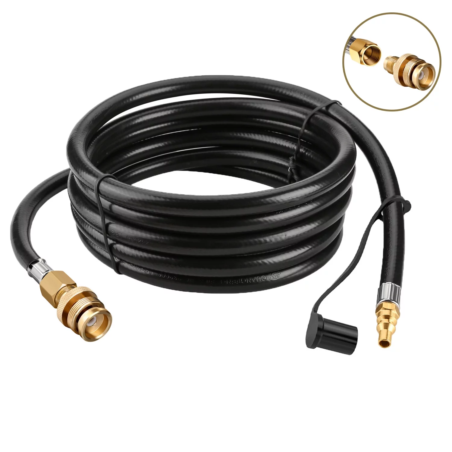 Wadeo 12 FT RV Propane Quick Connect Hose for RV to Grill, LP Propane Quick Connect for connecting 1 LB Throwaway Bottle, 1 LB Portable Appliance or 3/8 Female Flare to RV 1/4