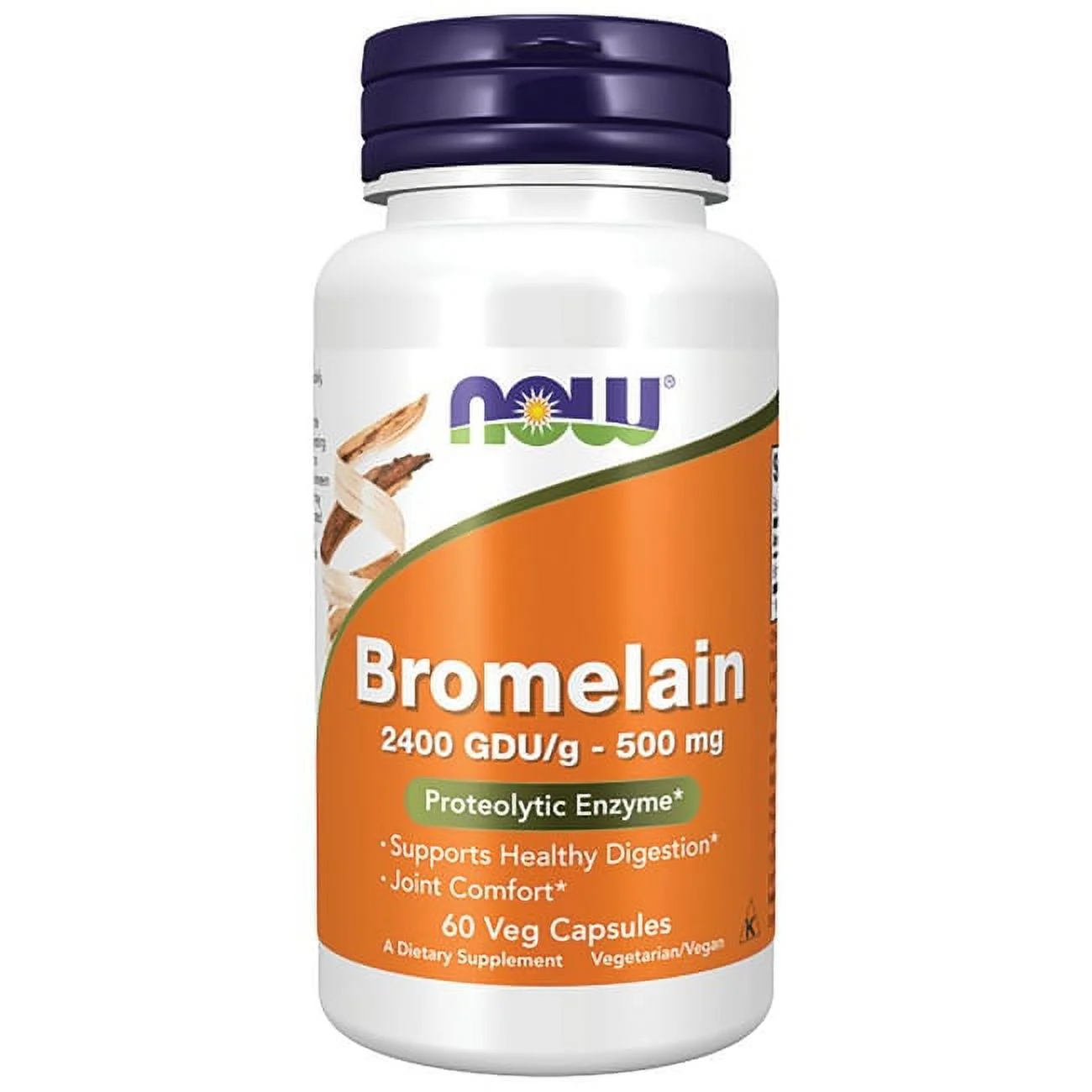 NOW Foods Supplement, Bromelain 500 mg, Digestive Enzyme, Joint Support, 60 Veg Capsules