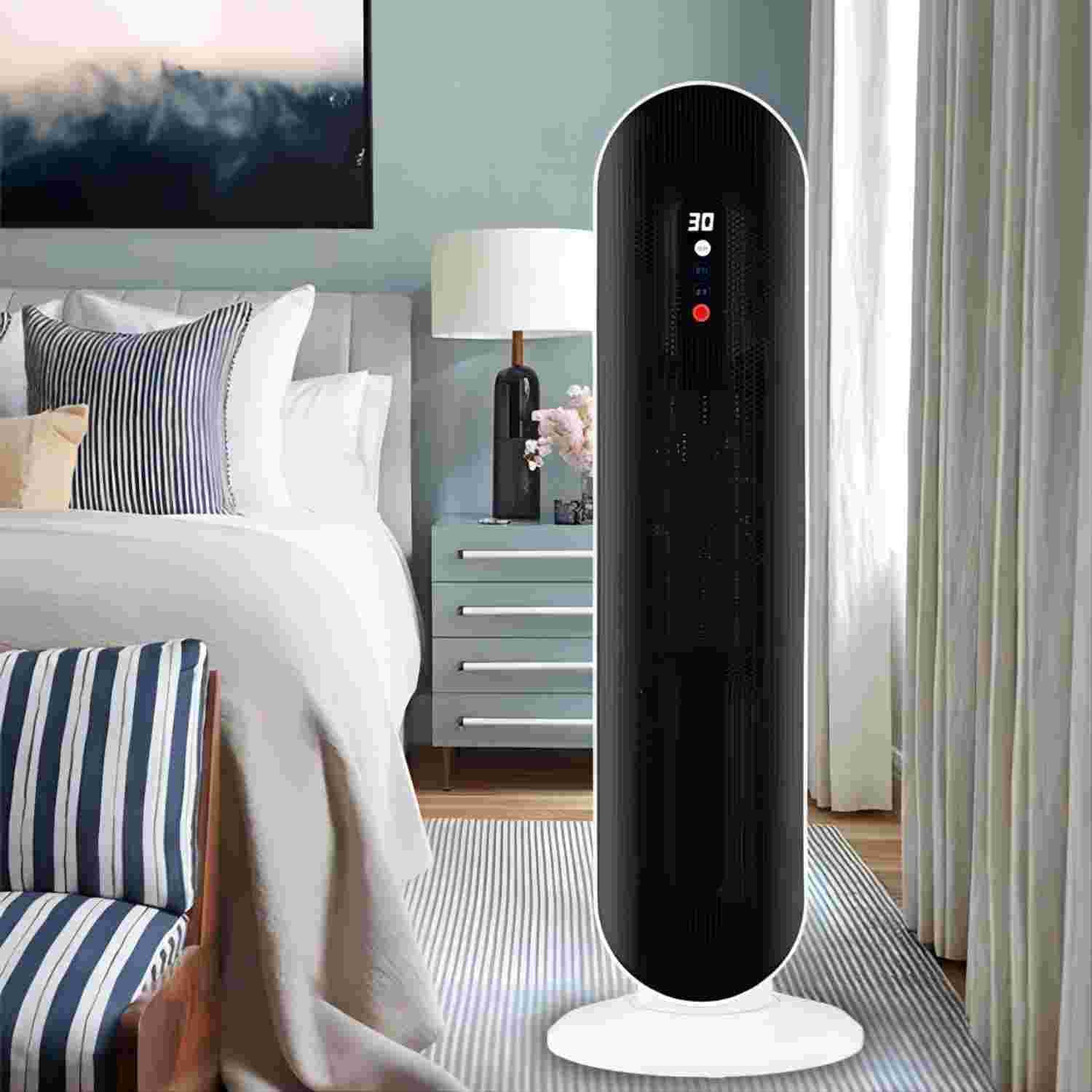 HONGGE 1500W Electric Ceramic Tower Space Heater with Remote, White