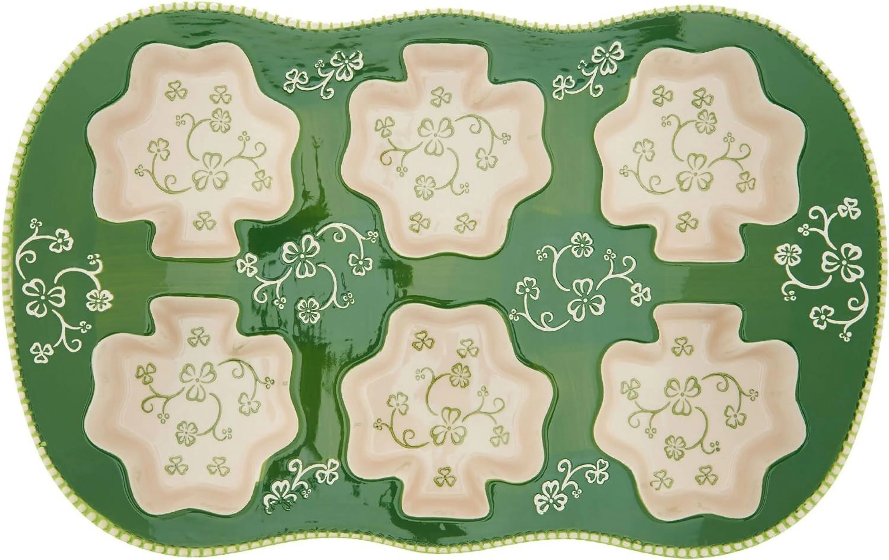 Texas Sized Or Cornbread Dish, Heart Shape Cups, Cakelet Pan (Floral Lace Romance) EW-I