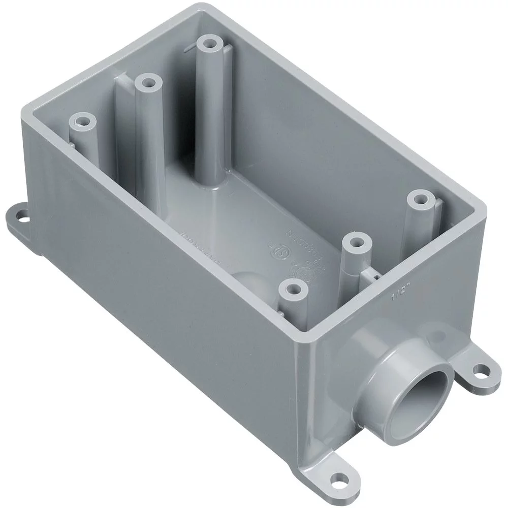 1PACK Carlon 1-Gang PVC Molded Rigid Non-Metallic Dead-End Termination Wall Box, 1/2 In. Outlet