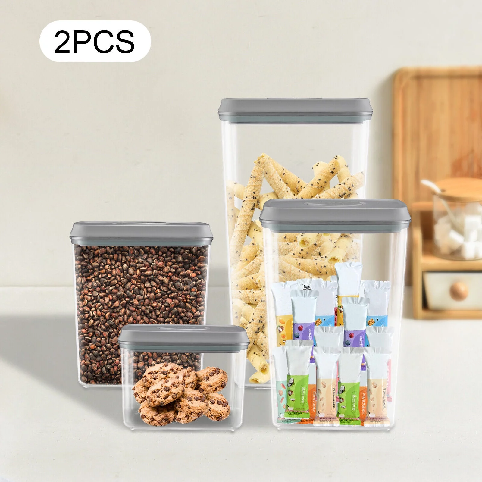 8-Piece Pop Airtight Food Storage Containers Stackable Plastic Food Containers