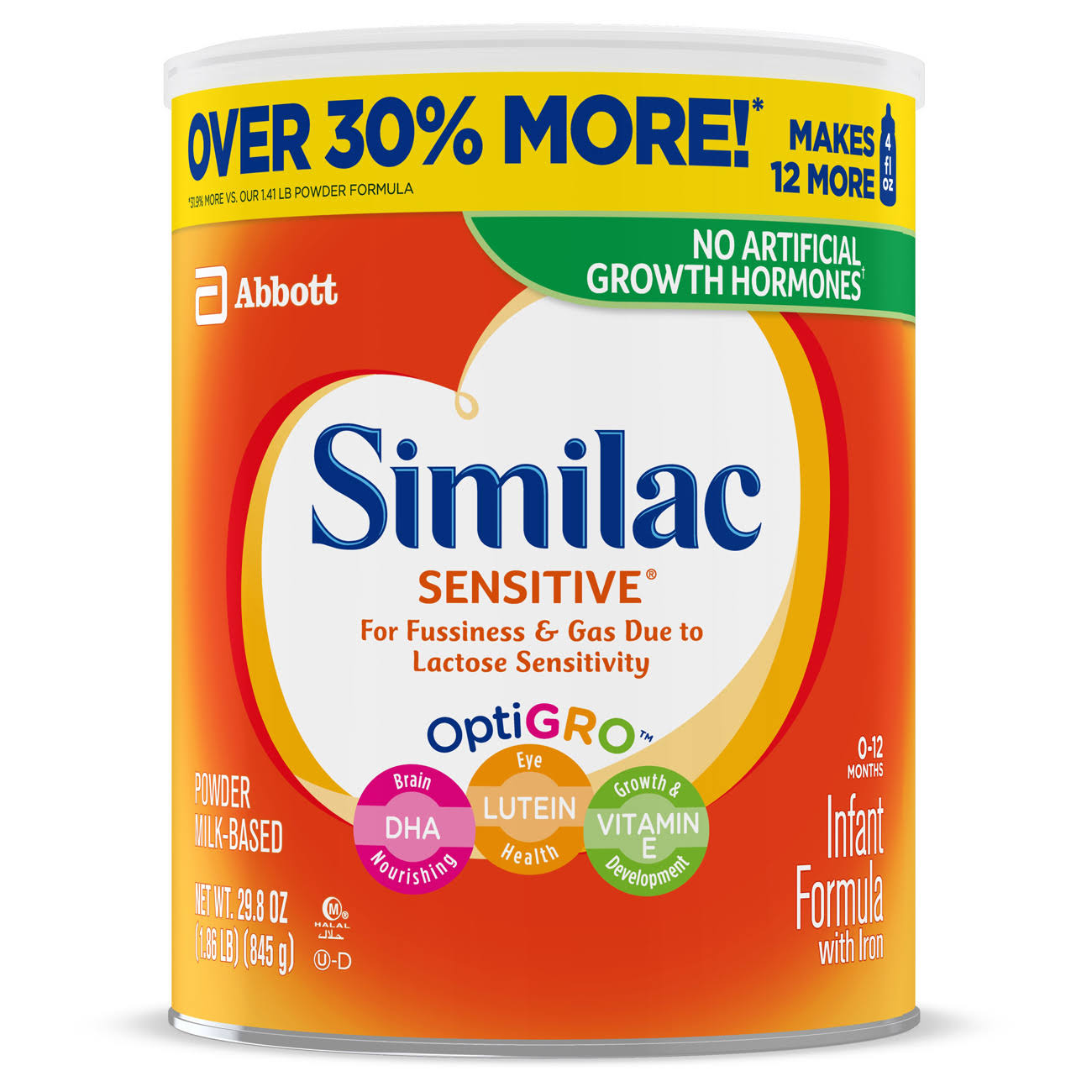 Similac Sensitive For Fussiness and Gas Infant Formula Powder 1-1.86 lb Can