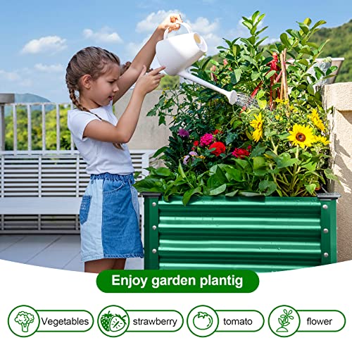 Land Guard Galvanized Raised Garden Bed with Legs, Galvanized Planter Raised Garden Boxes Outdoor, Oval Large Metal Raised Garden Beds for Vegetables(Beige)………