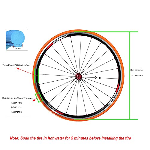 CATAZER Road Bike Tires Fixed Gear Bicycle Solid Tires Cycling Riding Tubeless Tyre Track Bike Lightweight Puncture-Proof 700x23C