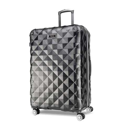 Kenneth Cole REACTION Diamond Tower Collection Lightweight Hardside Expandable 8-Wheel Spinner Travel Luggage, Black, 20-Inch Carry On