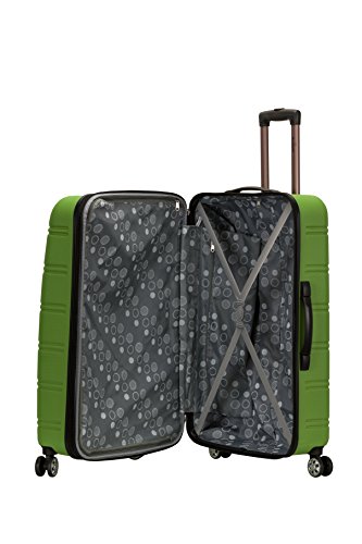 Rockland Melbourne Hardside Expandable Luggage with Spinner Wheels, Blue, Checked Large 28