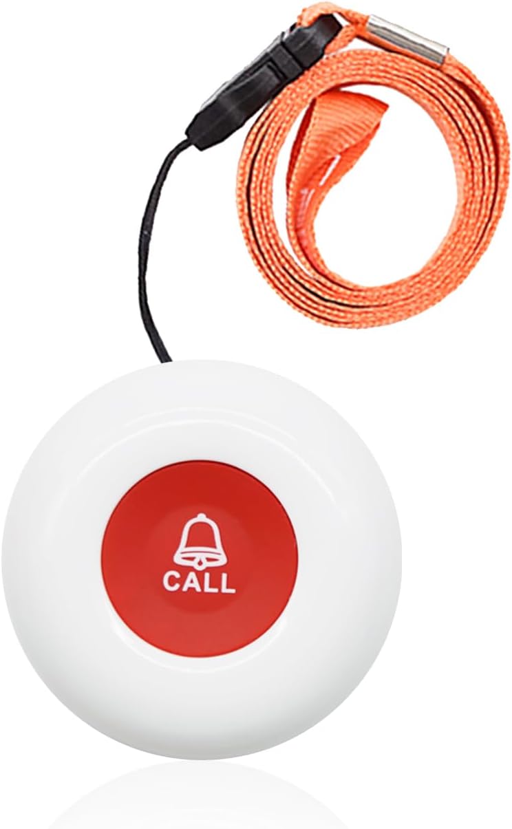 CallToU Caregiver Pager Call Button Wireless SOS Call Button Vibration Pager Nurse Calling Alert System for Home Elderly Disabled Patient (Need to Paired with Receiver)