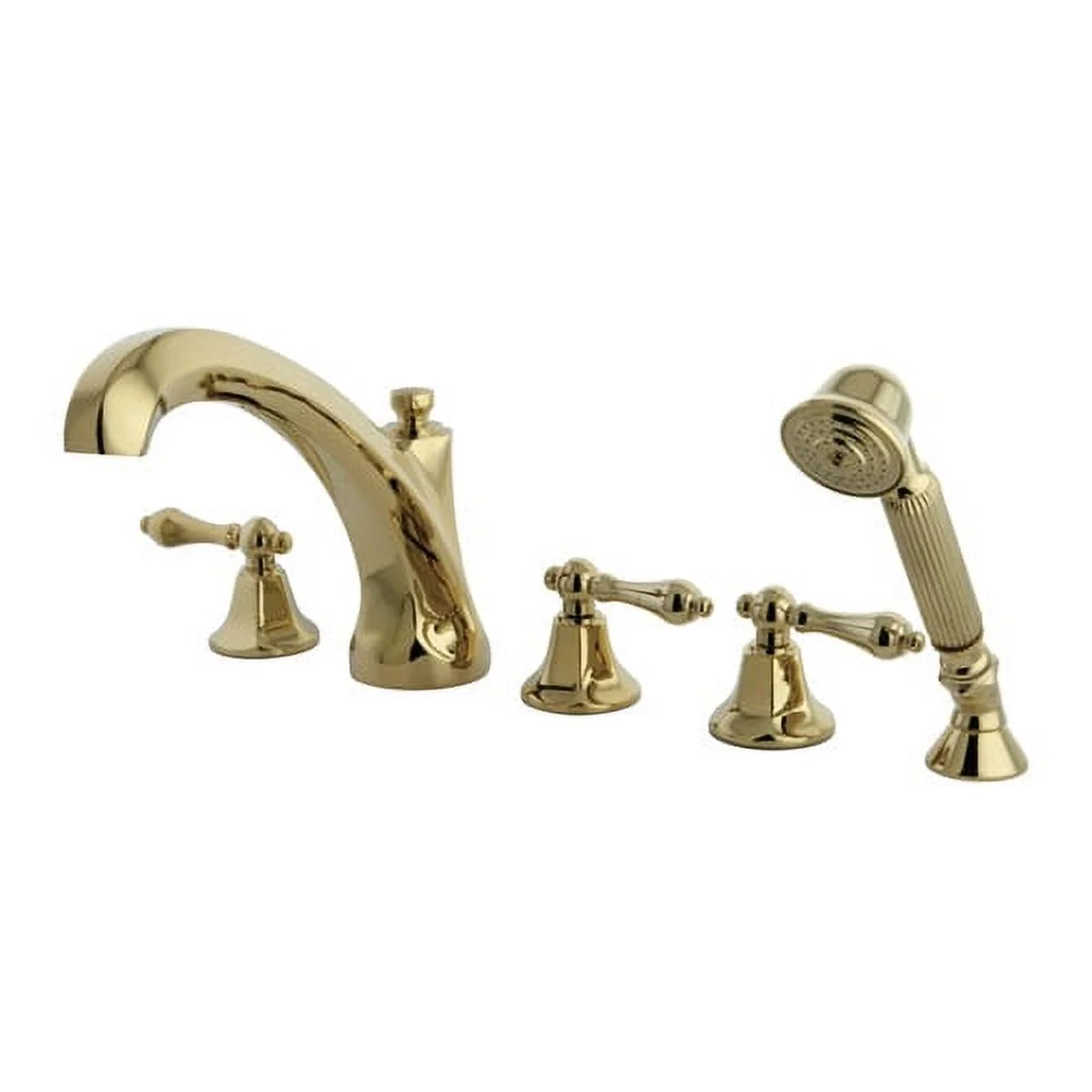 Kingston Brass Metropolitan Three Handle Tub Faucet with Hand Shower