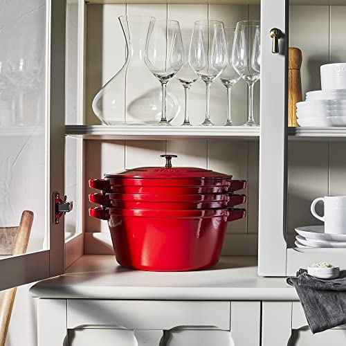 Staub Cast Iron 4-pc Stackable Set - Grenadine