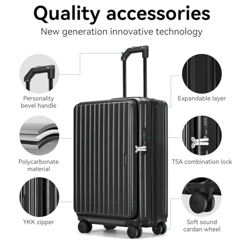 ROAMING Grace Expandable Carry On Luggage Airline Approved, 20 Inch Hardside Carry On Suitcase with Wheels, Travel Harshell Spinner Small Luggage with Tsa Lock, Jade cyan, 20-Inch Carry-On