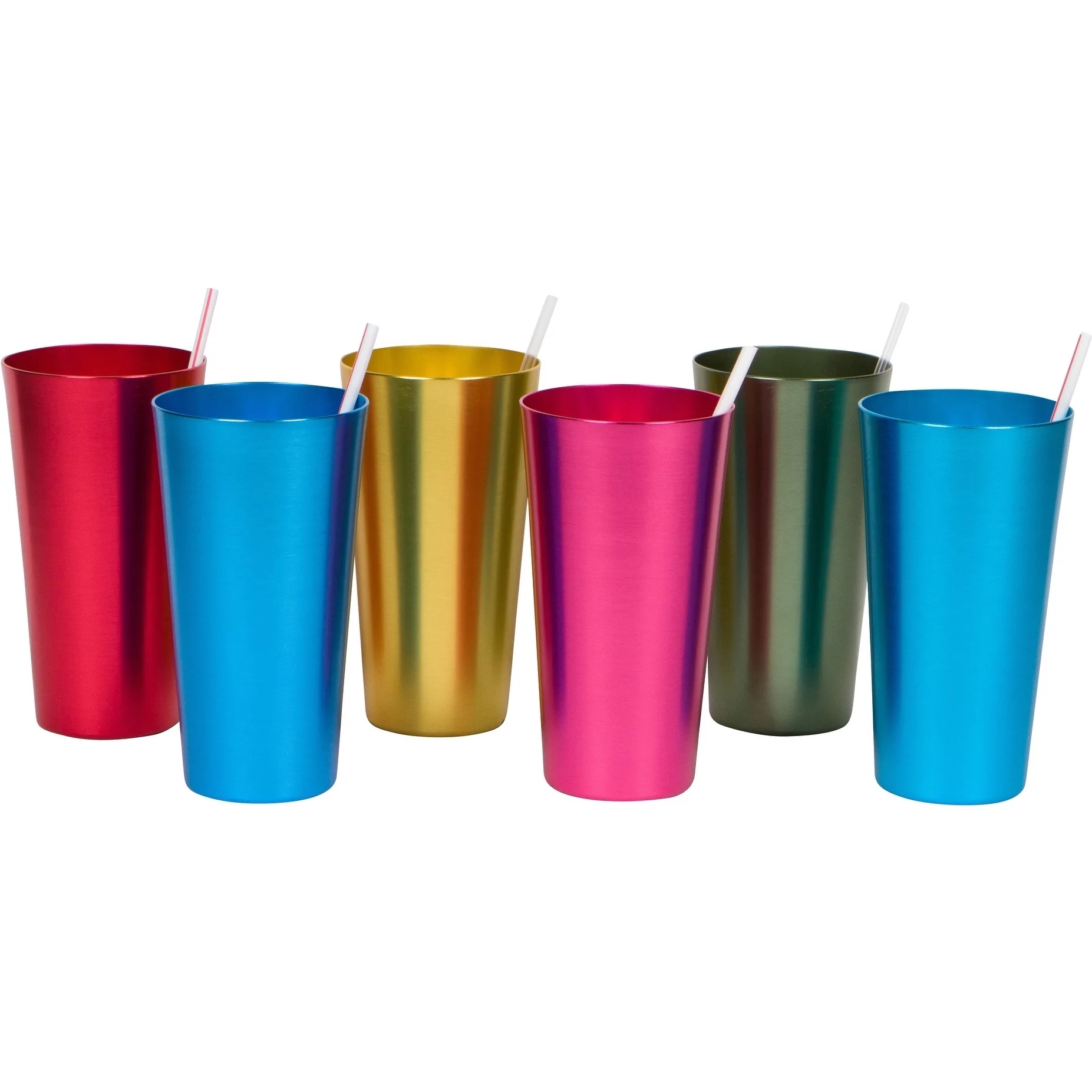 20 oz. Retro Aluminum Tumblers - 6 cups - By Trademark Innovations (Assorted Colors)