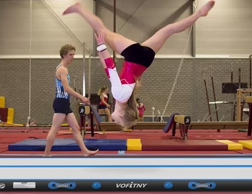 VOFiTNY All Purpose Gymnastics Mat 6.6/10/13/16/20 ft Sturdy Inflatable Tumble Track for Home/Gym