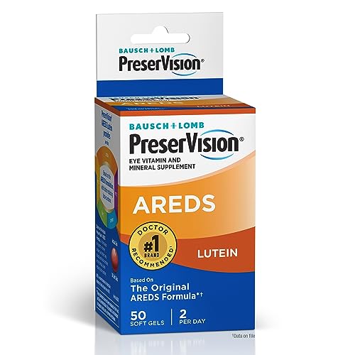 PreserVision AREDS Eye Vitamin & Mineral Supplement, by Bausch + Lomb, 120 Count Bottle (Soft Gels)