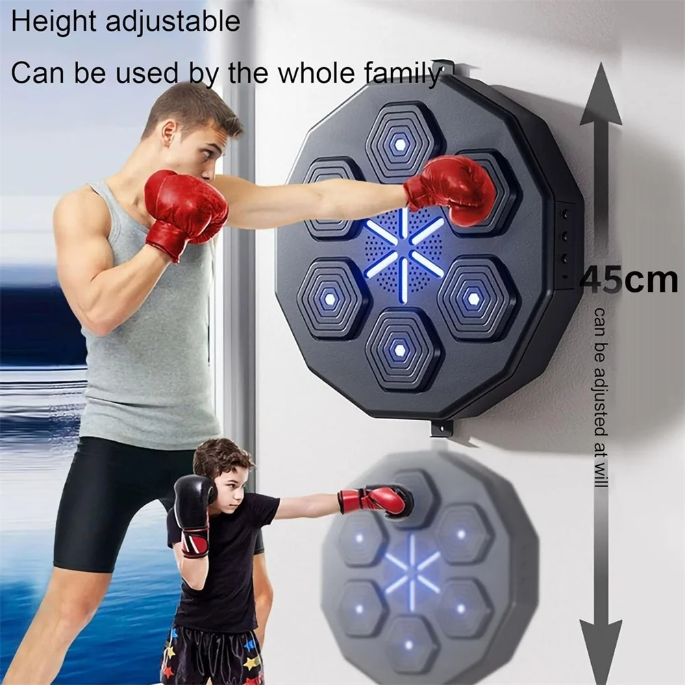 PanQlon Music Boxing Machine, Bluetooth Smart Music Boxing Machine, Boxing Machine Wall Mounted Music, with 2 Pairs of Boxing Gloves, Music Boxing Machine for Kids, Adults, Home Workout, Gym