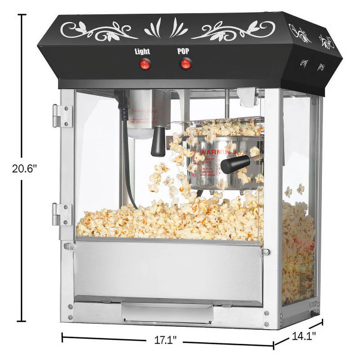 Great Northern Popcorn 6oz Kettle Foundation Countertop Popcorn Machine, Black