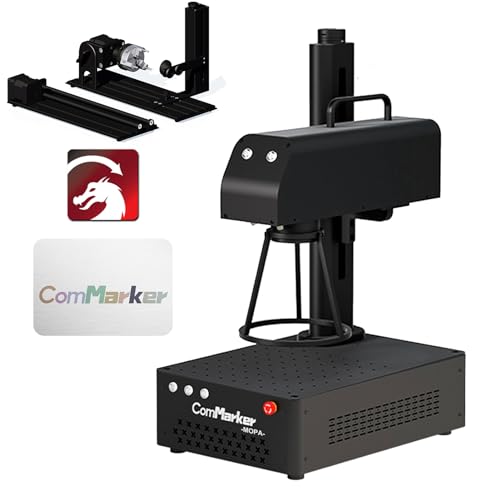 ComMarker US Stock B4 60 W JPT Mopa Fiber Laser Engraving Machine,Support Lightburn Laser Engraver with 2Lens,2in1 Desktop Handheld Color Marking Machine for Stainless Steel,Tumbler