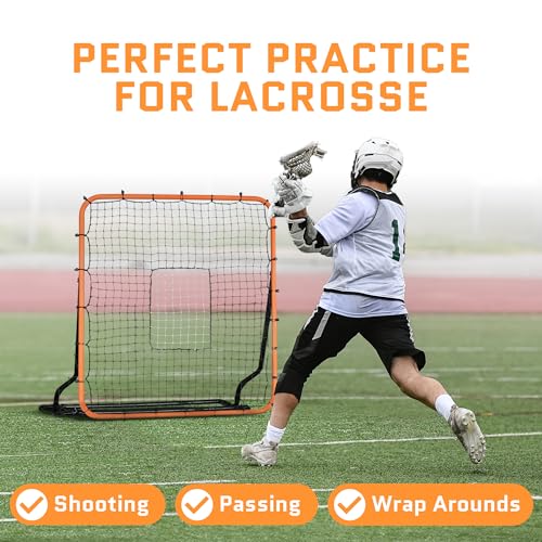 Volleyball Rebounder Net, Soccer Rebounder, Lacrosse Rebounder, Baseball Rebounder Net | Improve Pitching and Fielding Training, Spiking, Passing and Shooting Skills