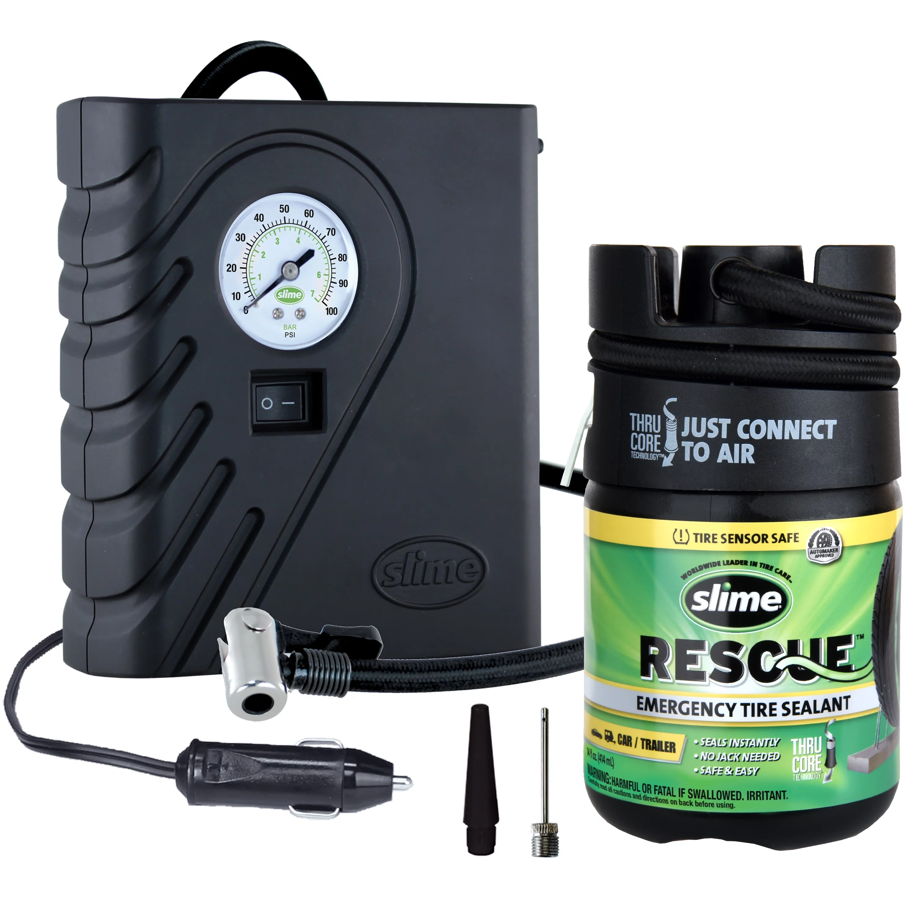 Slime Smart Spair Plus Flat Tire Repair Kit, 50138