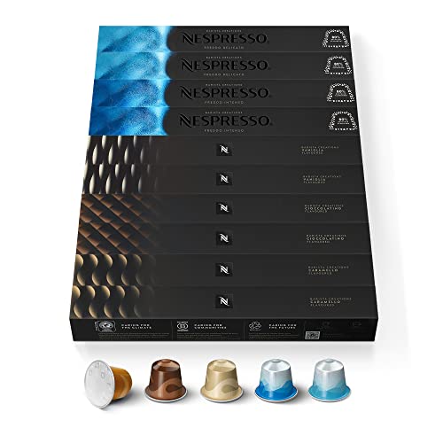 Nespresso Capsules OriginalLine, Barista Variety Pack, 100-Count Espresso Coffee Pods, Brews 3.7 fl. oz