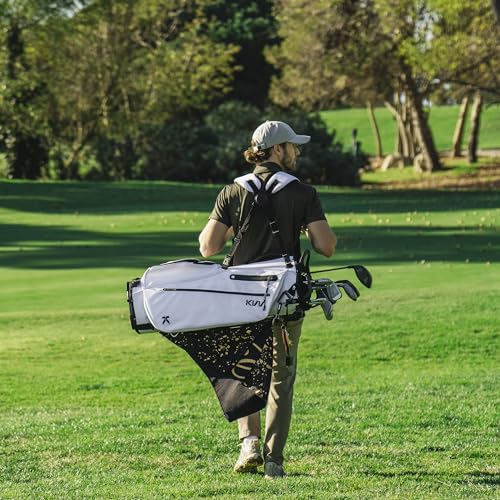 KVV Lightweight Golf Stand Bag with 7 Way Full-Length Dividers, 5 Zippered Pockets, Automatically Adjustable Dual Straps，Elegant Design