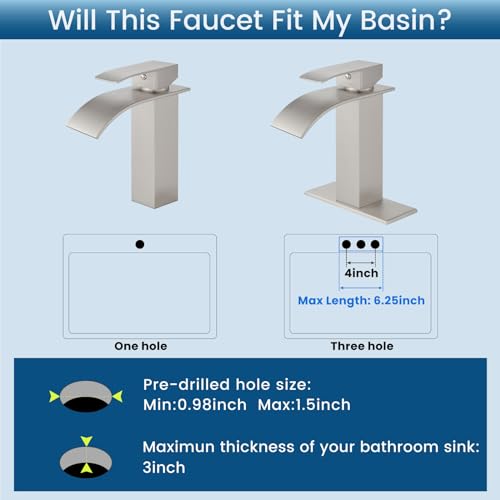 Airuida Brushed Gold Tall Waterfall Bathroom Vessel Sink Faucet Modern Bathroom Vanity Faucet Single Handle Single Hole Farmhouse Bar Mixer Tap Washbasin Faucet Deck Mount