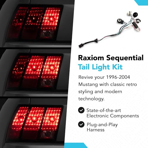 Raxiom Tail Light Sequencer Harness Kit with Tuning Plug and Play Wire Fits Mustang 1996-2004 Excluding 1999-2001 Cobra