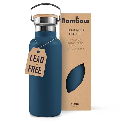Bambaw 32 oz Water Bottle | Insulated Water Bottles | Water Bottle Stainless Steel | Insulated Travel Water Bottle | Insulated Water Bottle | Stainless Steel Water Bottles | 1 Liter Water Bottles