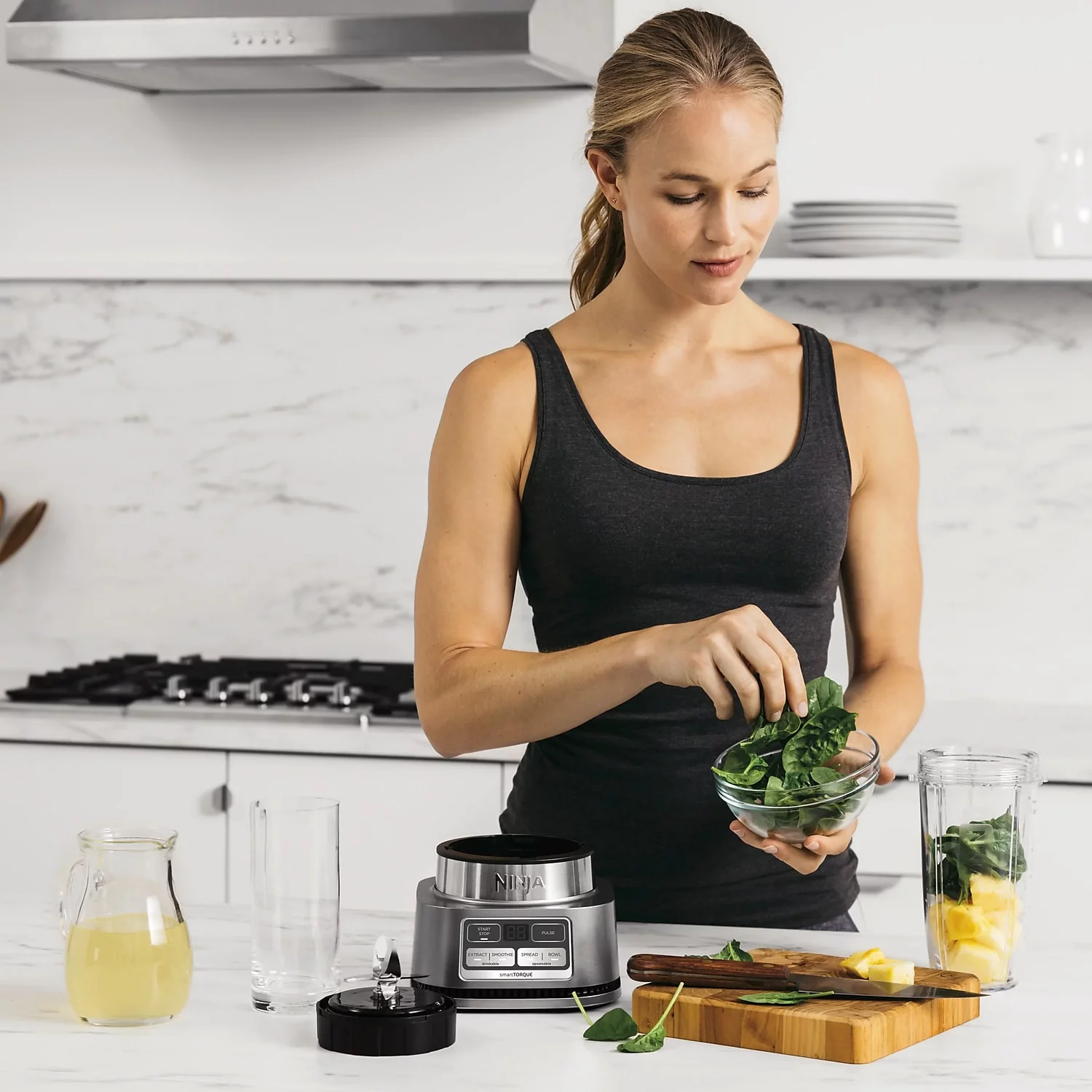 Ninja Foodi Smoothie 72 fl. oz. Bowl Maker and Nutrient Extractor Black Silver (SS101)