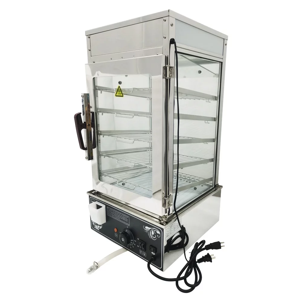 INTSUPERMAI Electric Steamed Buns Insulation Machine Fast Food Display Warmer Showcase