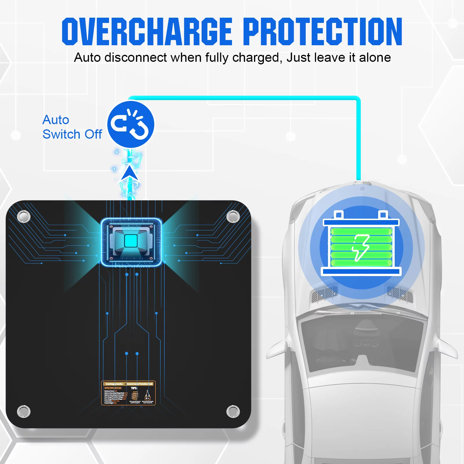 Eco-worthy 10 Watt 12V Solar Panel Trickle Charge Battery Charger Kit Maintainer 0.58 Amps