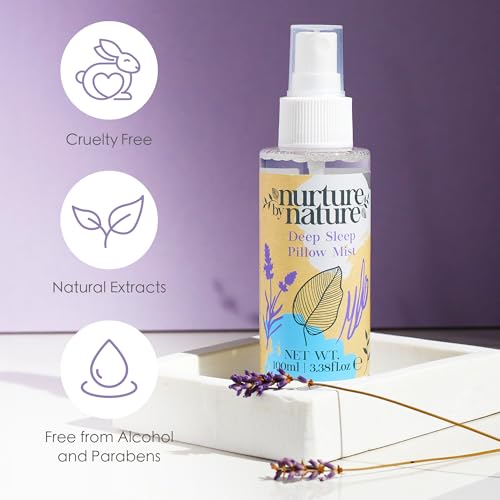 Nurture by Nature RELAX & CALM Spa Kit - Mothers Day Gifts - Spa Gift Baskets For Women, Complete Bath Sets for Women Gift - Lavender Pillow Mist, Bath Salts, Bath Bomb - Self Care Gift Basket