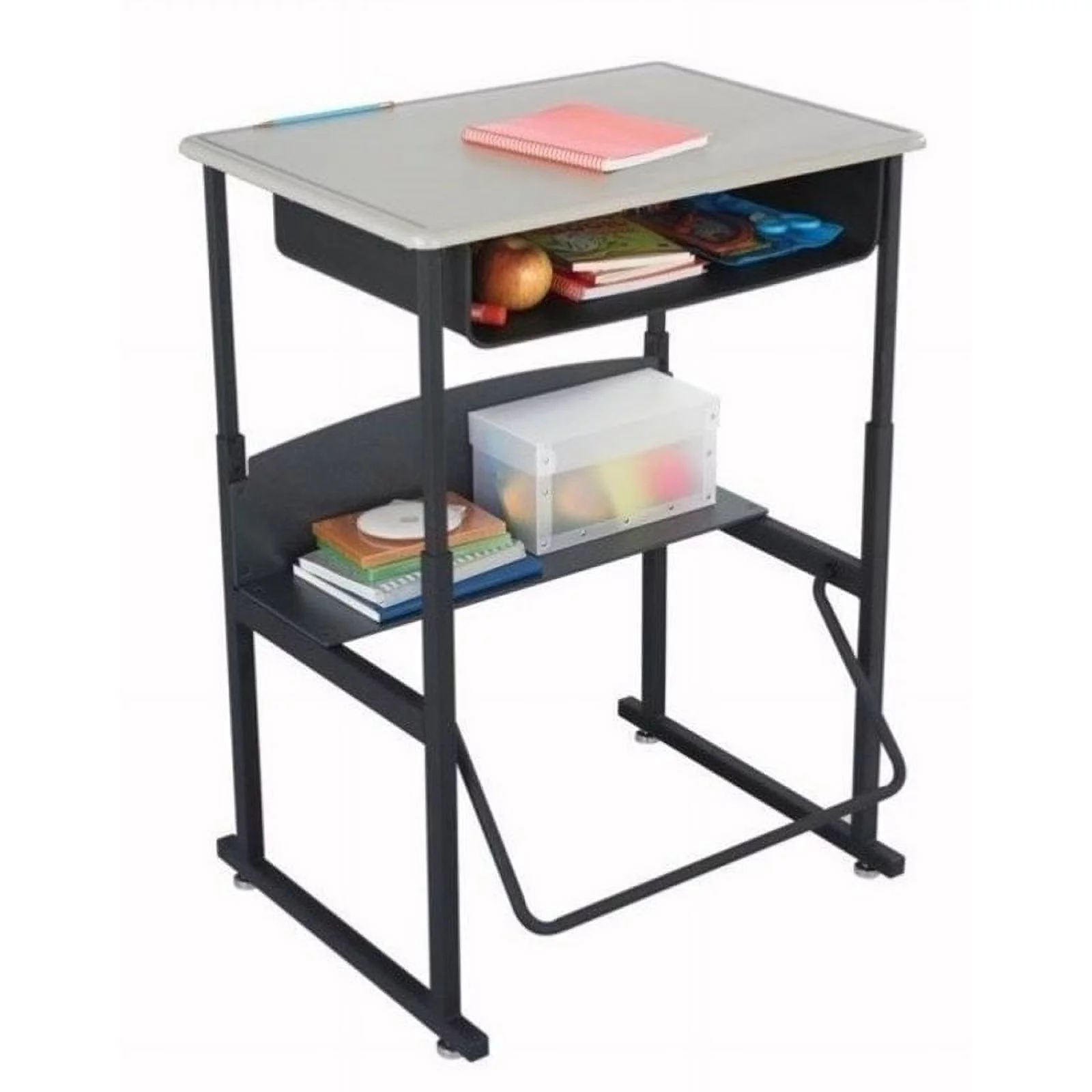 Bowery Hill Transitional Student Desk with Book Box in Beige