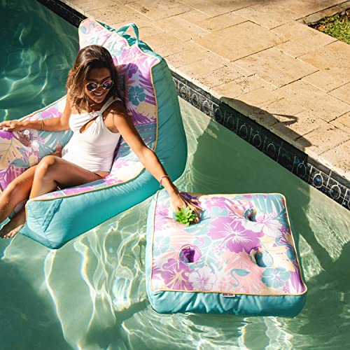 Big Joe Captain's Float No Inflation Needed Pool Lounger, Double Sided Mesh, Quick Draining Fabric