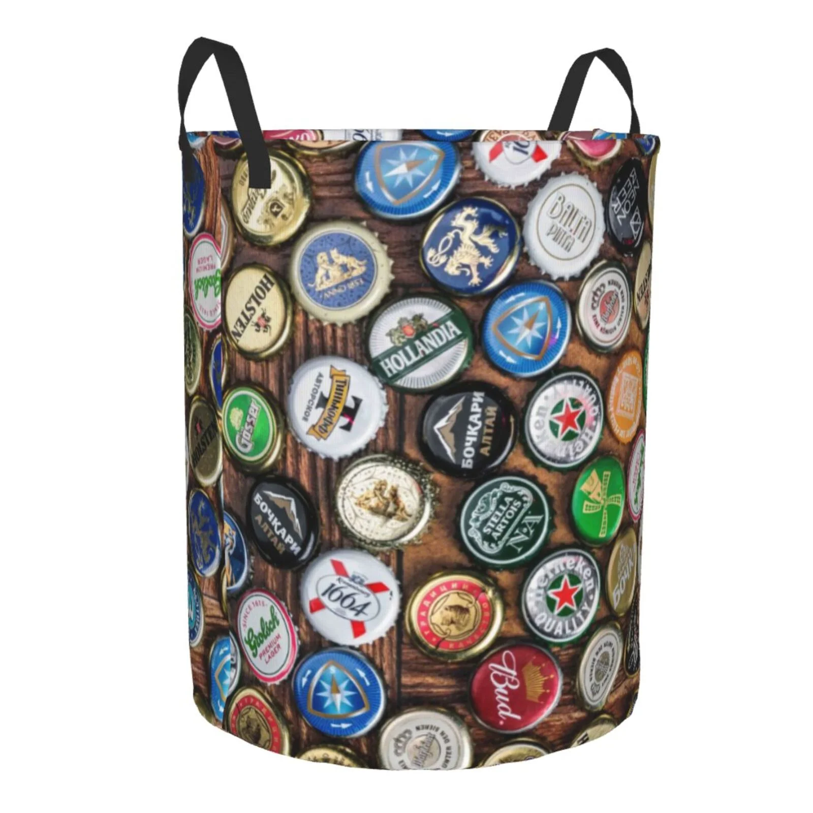 Daiia beer Caps Laundry Hamper With Handles Large Storage Basket/Toy Organizer/Dirty Clothes Collapsible Waterproof For College Dorms, Bedroom,Bathroom