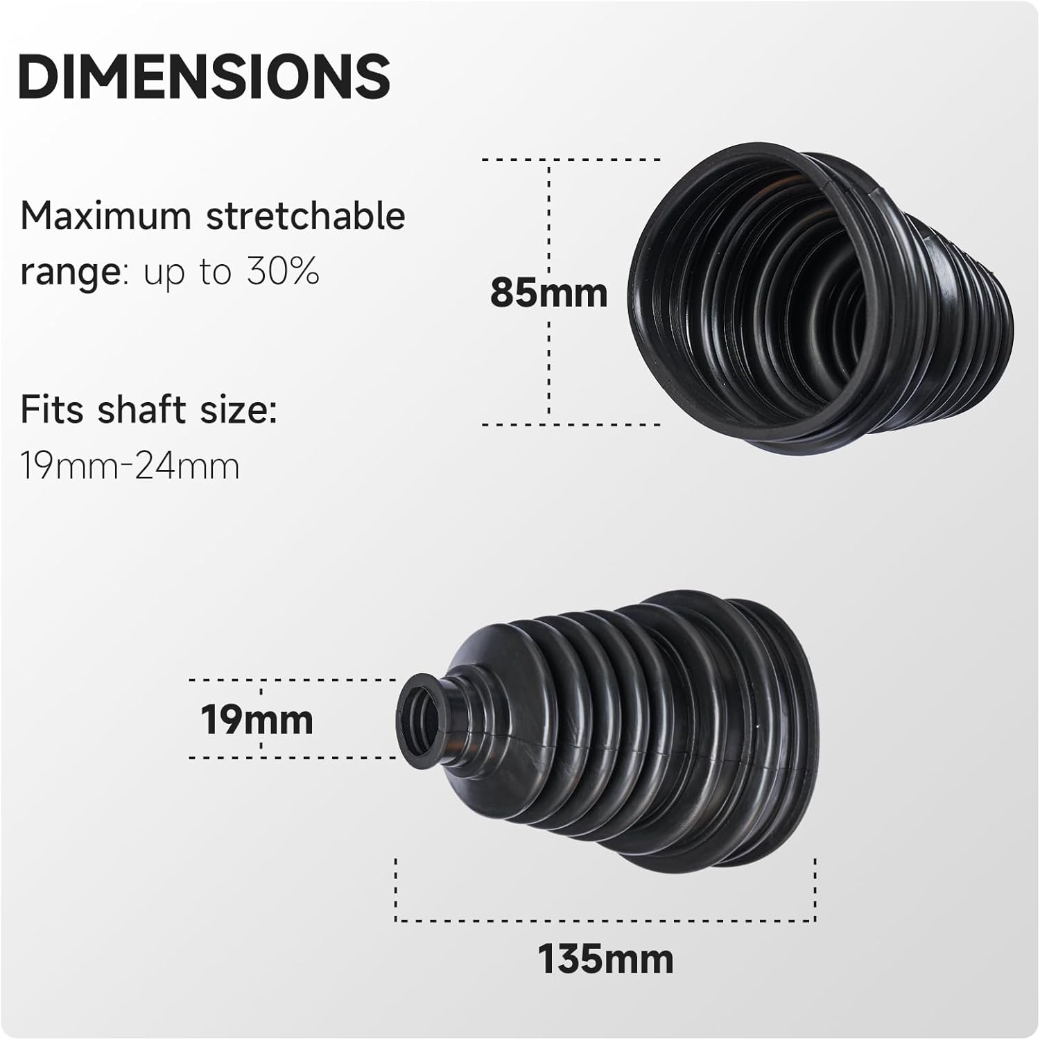 CV Joint Boot Kit for Replacement Universal Constant Velocity Boot Set (Pack of 2)