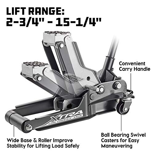Powerbuilt 3 Ton, Bottle Jack and Jack Stands in One, 6000 Pound All-in-One Car Lift, Heavy Duty Vehicle Unijack, 640912