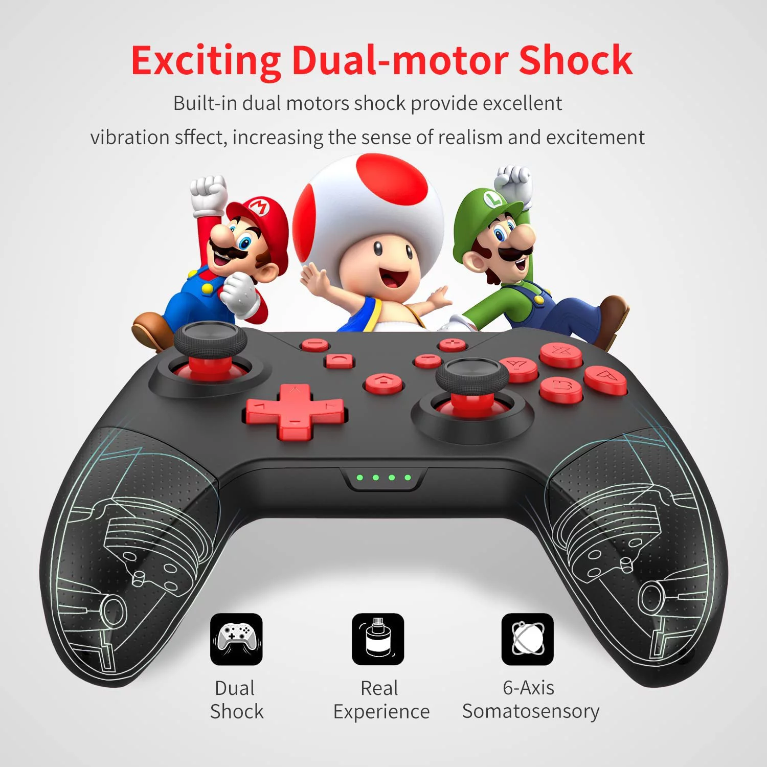 Switch Controller, Switch Pro Controller for Switch/Lite/O Wireless Switch Controller with Wake Up Amiibo/NFC,