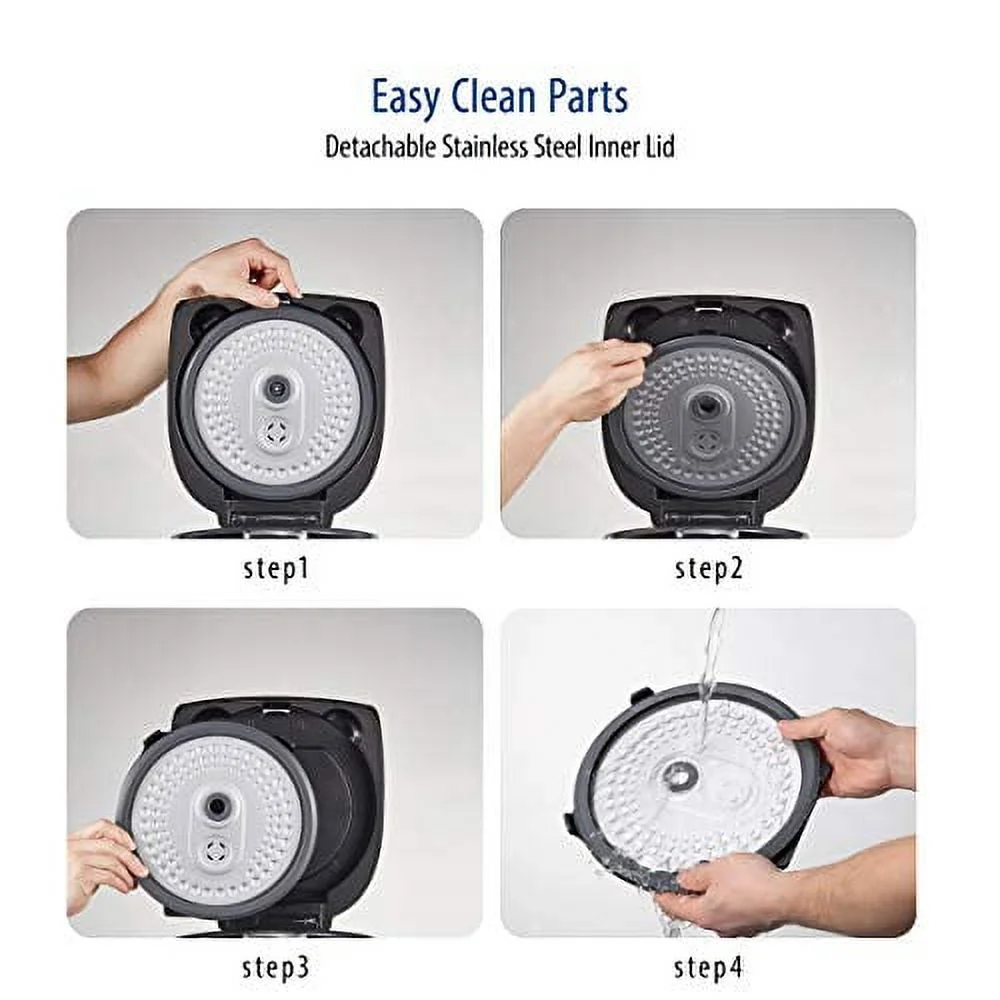 COMFEE' 5.2Qt Asian Style Programmable All-in-1 Multi Cooker, Rice Cooker, Slow Cooker, Steamer, Saute, Yogurt Maker, Stewpot with 24 Hours Delay Timer and Auto Keep Warm Functions