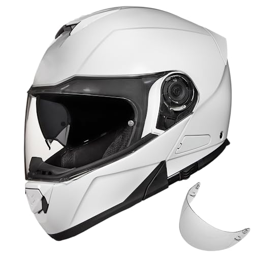 Daytona Helmets Glide Modular Motorcycle Helmet - DOT Approved Flip Up Motorcycle Helmet - Bluetooth Ready Full Face Motorcycle Helmet with Dual Visors for Men, Women & Youth