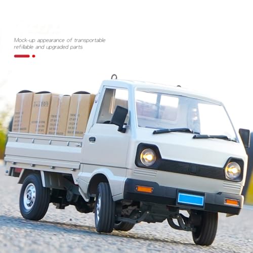 YIKESHU WPL D12 RC Car 1/10, 2.4Ghz Remote Control, Off Road Drift Pickup Truck Crawler with Brushed Motor, LED Headlights, Middle Engine Rear Drive RTR Vehicles Toys