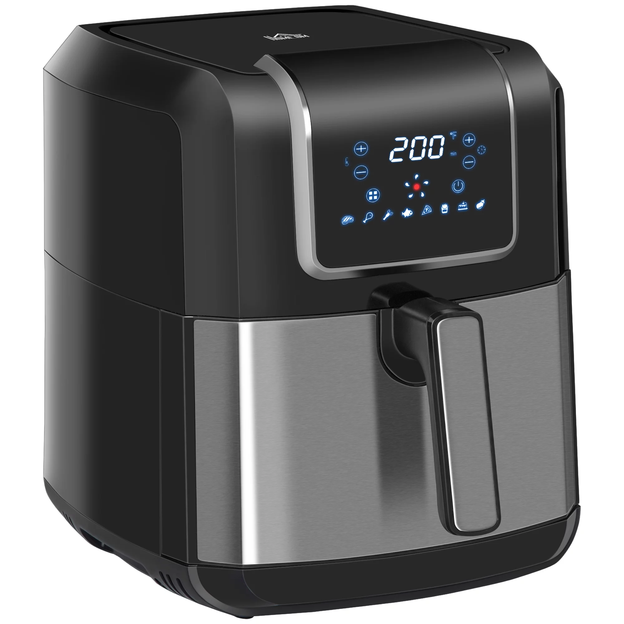 HOMCOM Air Fryer, 1700W 6.9 Quart Air Fryers Oven with Digital Display, 360 Air Circulation, Adjustable Temperature, Timer and Nonstick Basket for Oil Less or Low Fat Cooking, Black