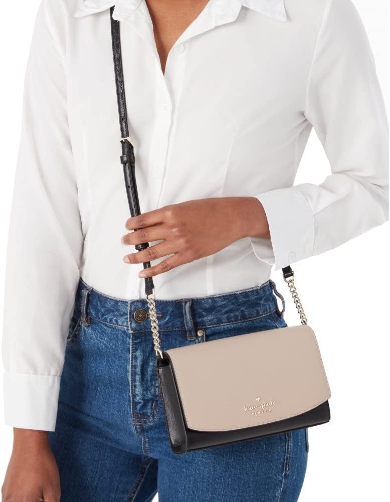 KATE SPADE STACI SMALL FLAP CROSSBODY PHONE CASE WALLET WARM BEIGE