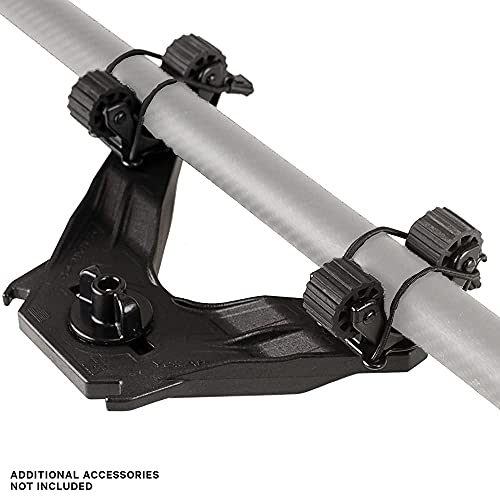 YakAttack DoubleHeader with Dual RotoGrip Paddle Holders | Offset Kayak Paddle Holder | Multi-Accessory Track Mount | Includes SnapNStrap Tethers | Compatible with GearTrac & Most Kayak Tracks