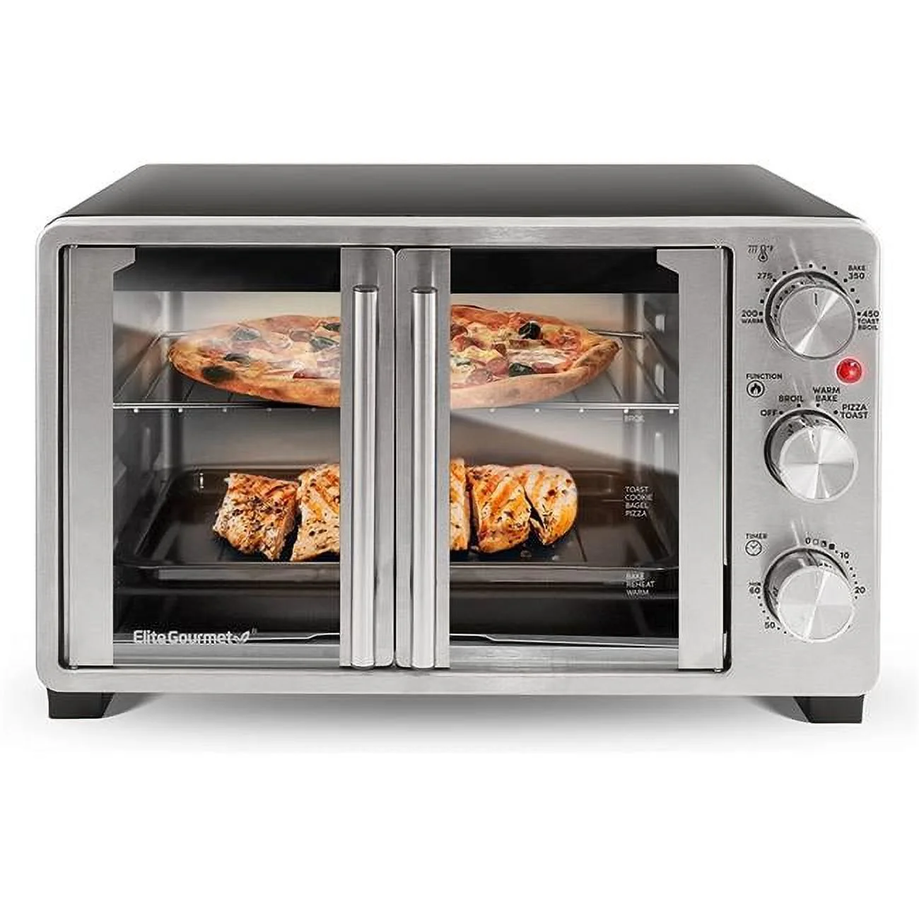 Double French Door Toaster Oven - Black