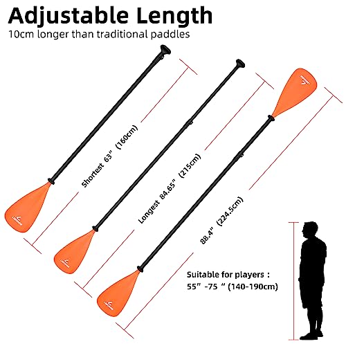 LEDONNE SUP Paddle 4-Piece Adjustable Kayak Paddle Floating Lightweight Paddle Board Oar with Aluminum Alloy Shaft and 2 Nylon Blades Best Price Based on Our 3 Million Sets Per Year 500 bought monthly