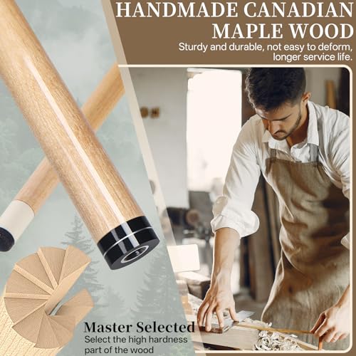 Kmise Pool Cue Stick Set - 58 Inch Pool Cues, 18~21Oz Canadian Maple Professional Billiard Cues Sticks, Pool Sticks for Adults, Multiple Colors, Pool Stick for Bar House Pool Tables Sports