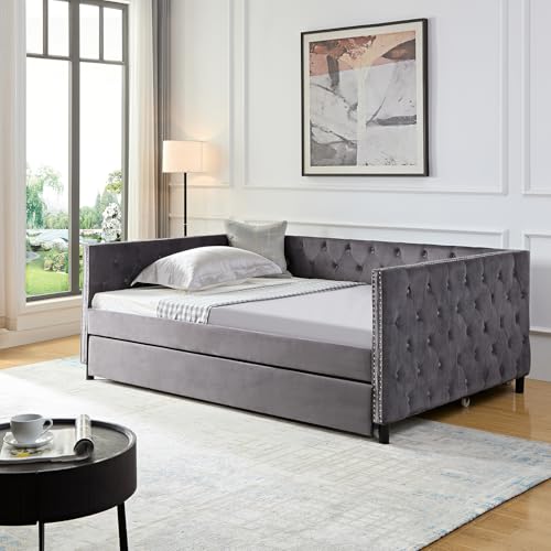 Convertible Sofa Bed 2-in-1 Pull Out Sofa Bed Velvet Sleeper Sofa Bed 1-Seater Comfy Convertible Sofa Sleeper for Living Room and Small Spaces,Beige,One Size