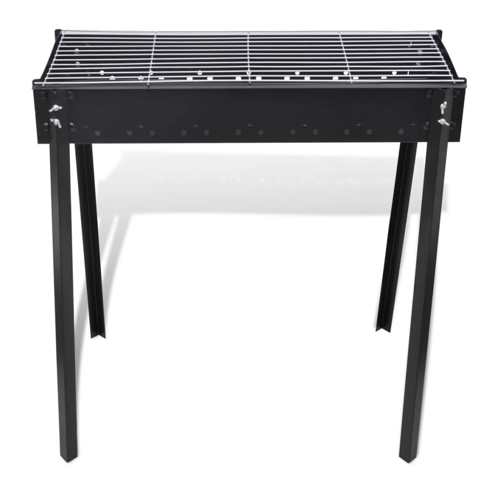Dcenta Charcoal BBQ Stand Steel Barbecue Grill Black for Camping Cooking, Grilling, Smoking, Picnic, Hiking, Party, Garden, Patio 29.5 x 18.5 x 30 Inches (L x W x H)